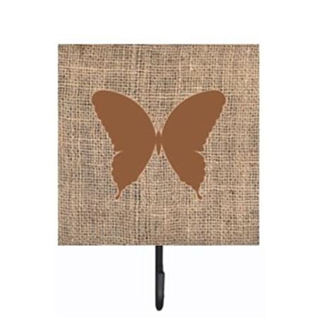 Carolines Treasures Butterfly Burlap and Brown Leash Or Key Holder BB1048-BL-BN-SH4